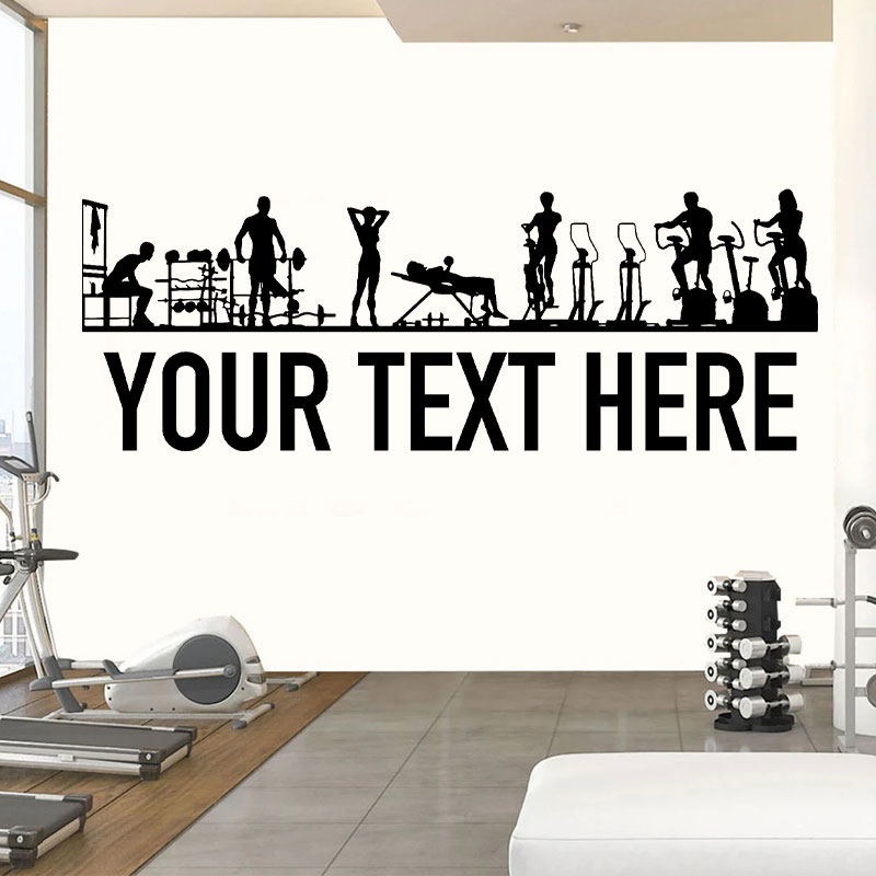 Crossfit Equipment - Stiker dinding personalisasi orang Gym &