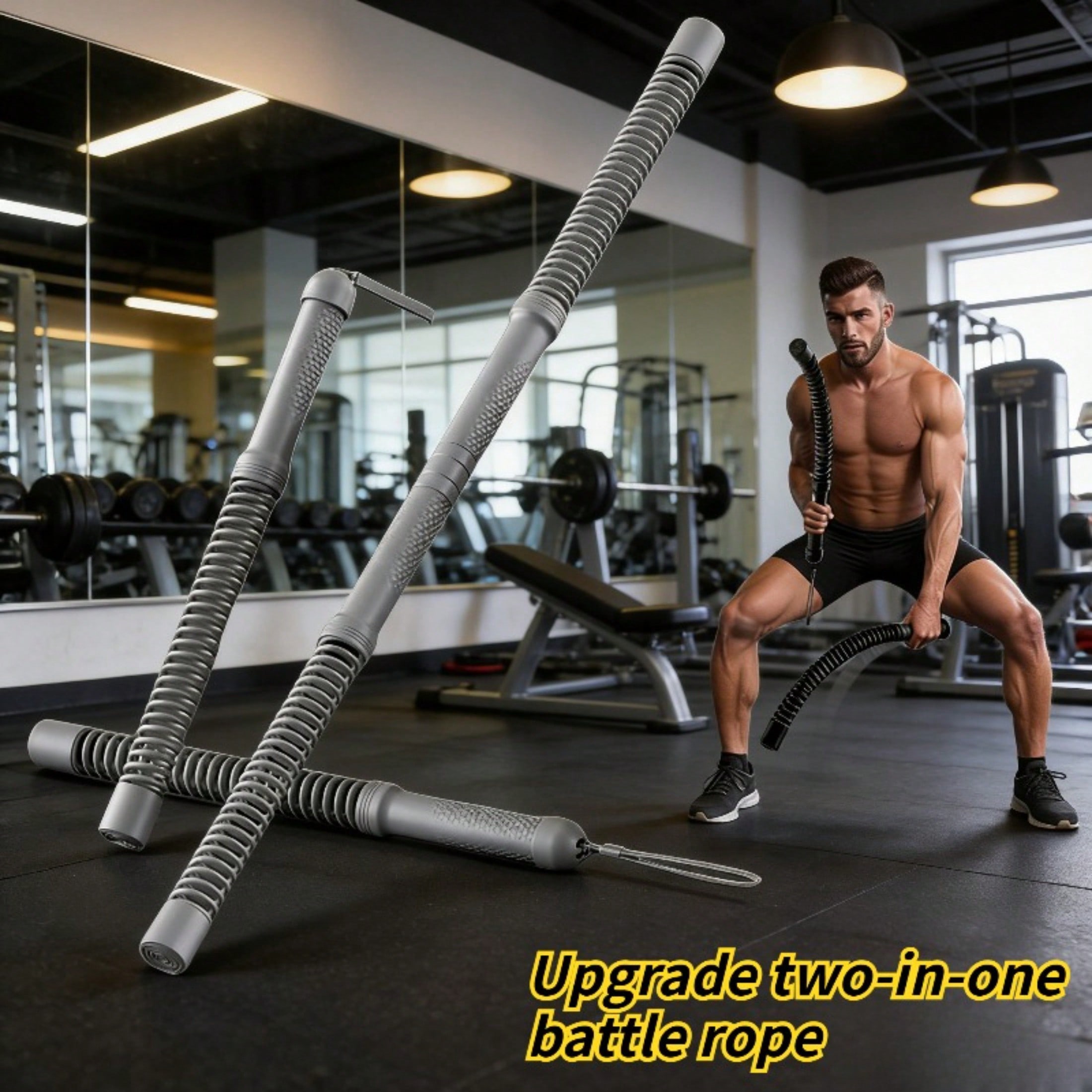 2-in-1 Cordless Battle Rope Po - Crossfit Equipment ulasan dan harga