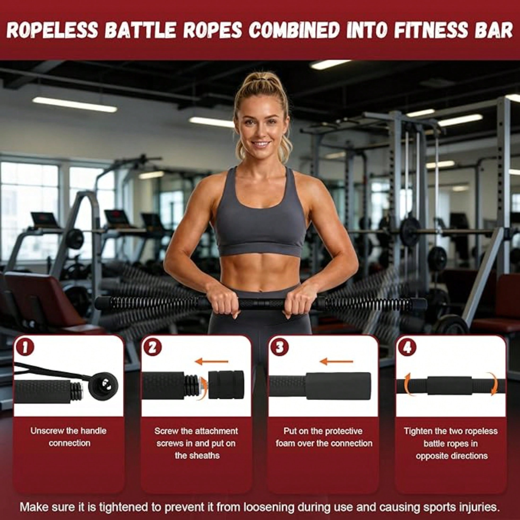 2-in-1 Cordless Battle Rope Po - Crossfit Equipment ulasan dan harga