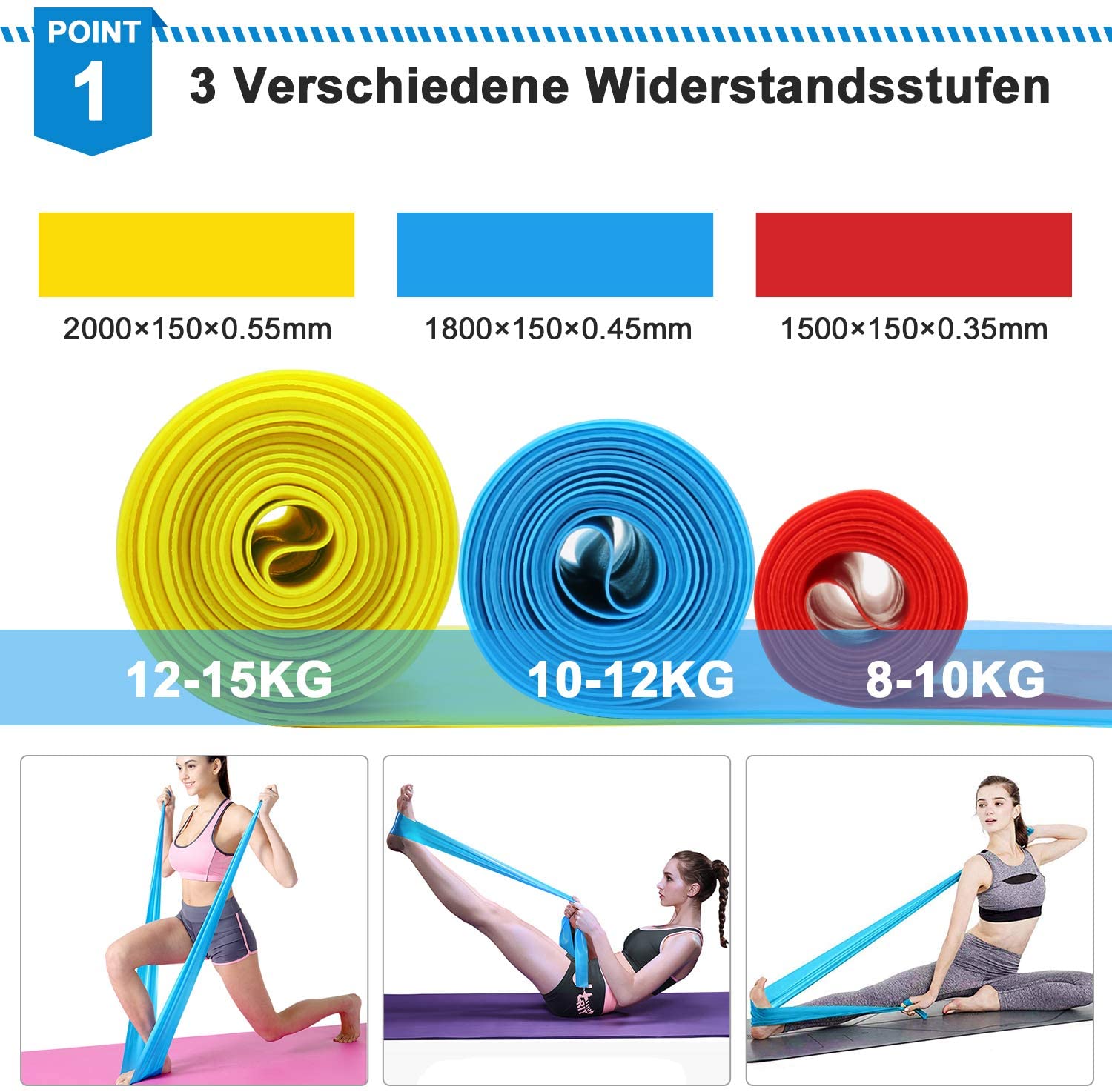 Pita Kebugaran Elastis 3 Buah  - Crossfit Workout Gear ulasan dan harga